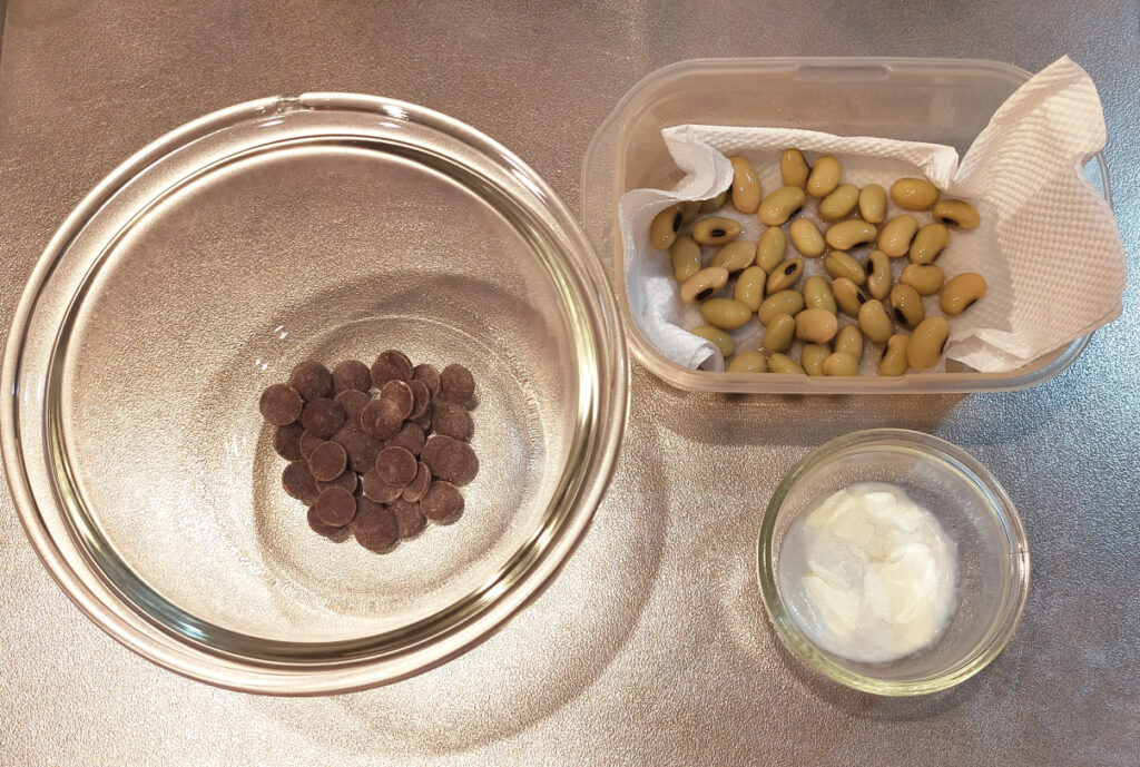 大豆の生チョコトリュフ材料